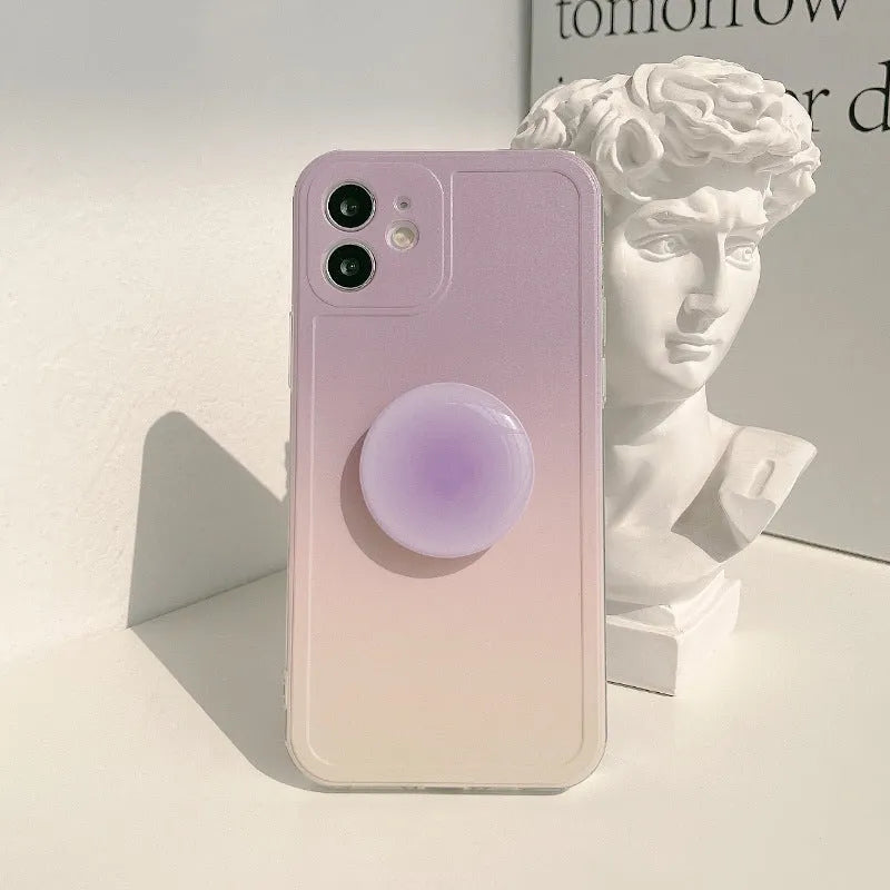 Yellow and purple gradient silicone mobile phone case for iPhone