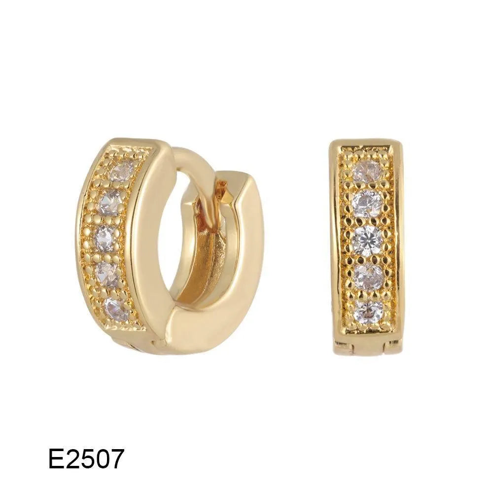 Brass gold plated heart-shaped ear clip earrings with gang drill decorative elements in electroplated colours