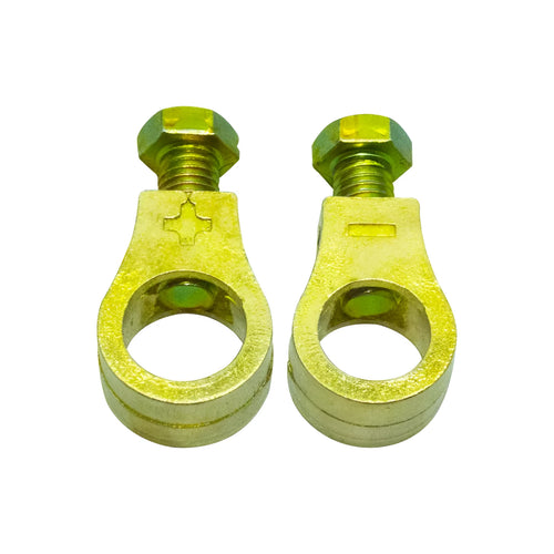 Pure copper automotive battery terminal clamp for 0 gauge wiring connections