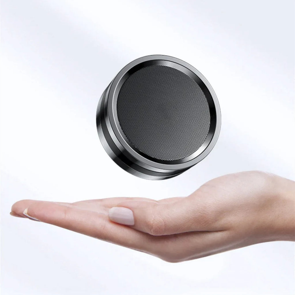 Portable wireless Bluetooth speaker in compact 80x36mm size with ABS build in black