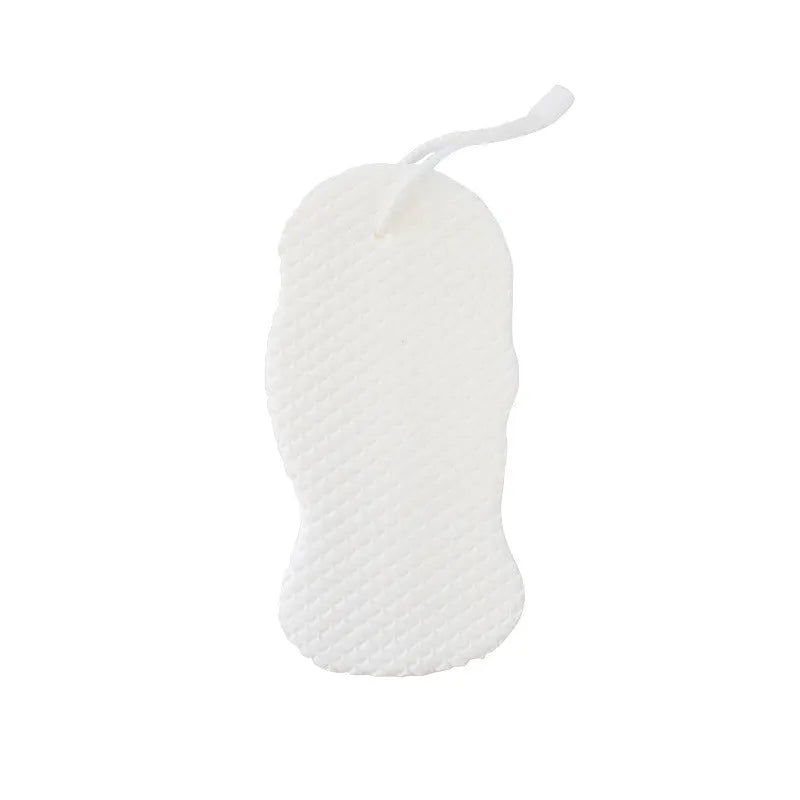3D fish scale pattern bath sponge in white, grey, pink and light blue colours for body exfoliation