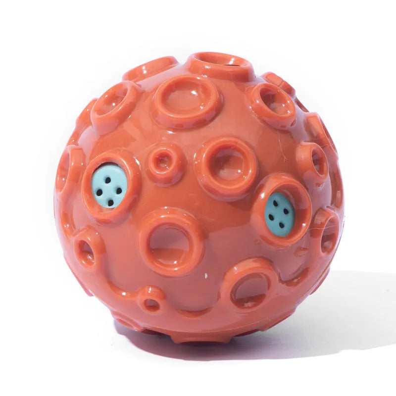 Natural rubber dog ball toy with squeaky sound feature in assorted colours for aggressive chewers