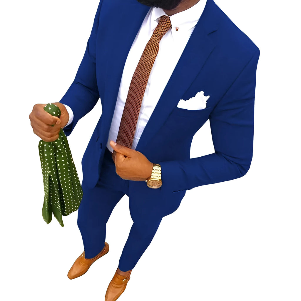 Men's cotton banquet suit in multiple colours with jacket and trousers included
