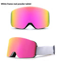 Double layer anti-fog ski goggles with black TPU frame for adults