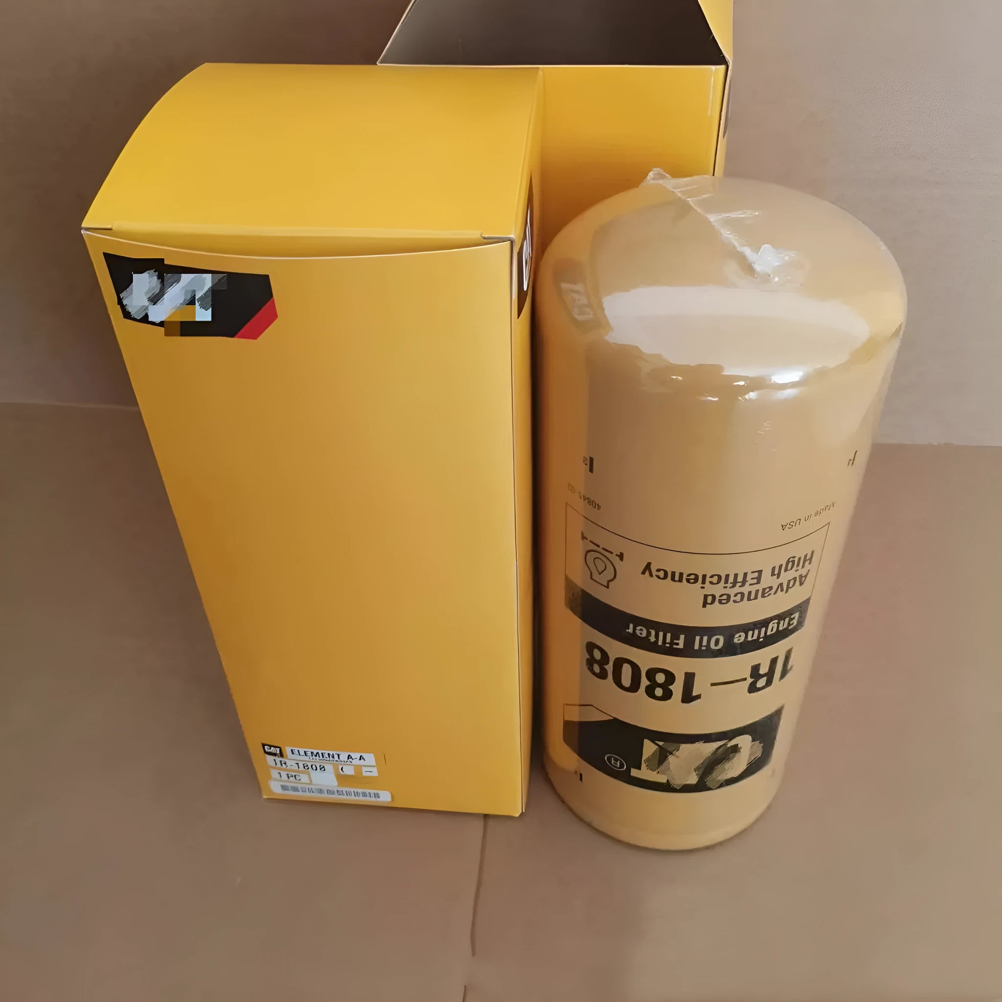 Carter 1R-1808 excavator oil filter element with metal construction and folding filter design