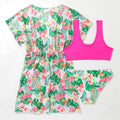 Girls two-piece floral swimsuit in polyester, picture colour, sizes 130-160 cm for ages 3-12