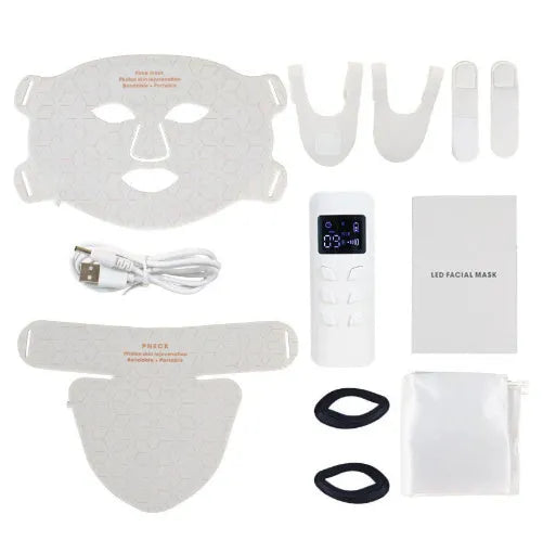 Infrared colour light skin rejuvenation apparatus with face mask kit in black and white colour options