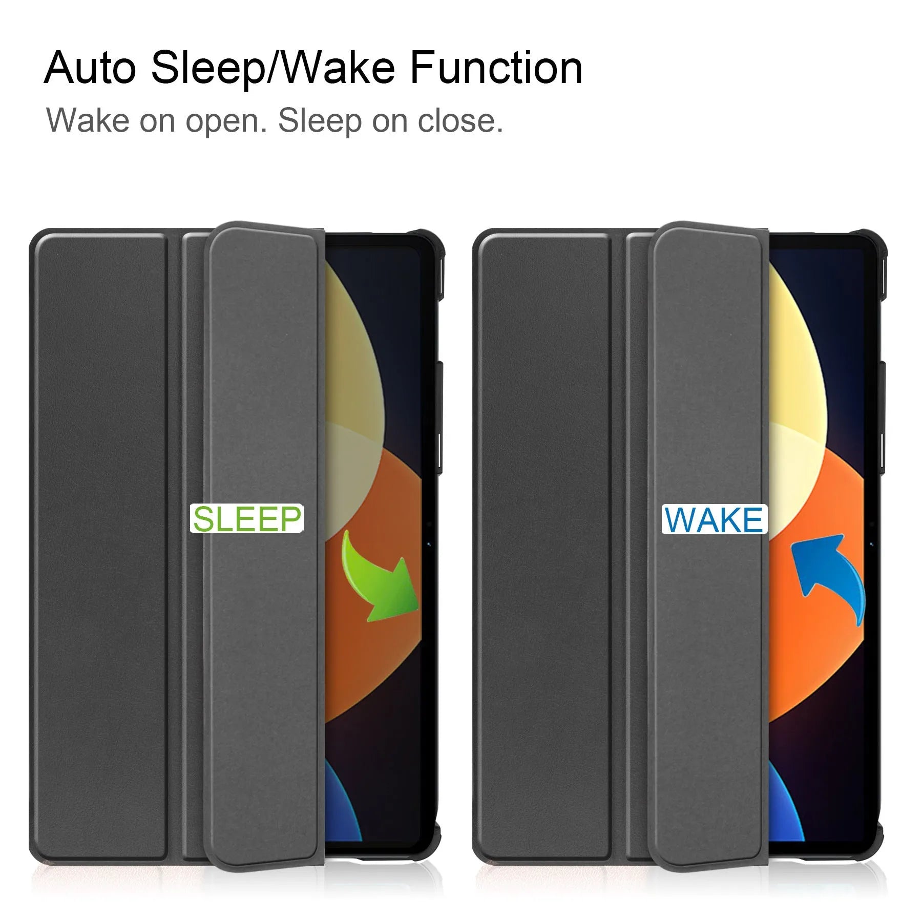 Ultra thin anti drop protective case for Xiaomi Pad 5 Pro 12.4 in black with tri-fold stand