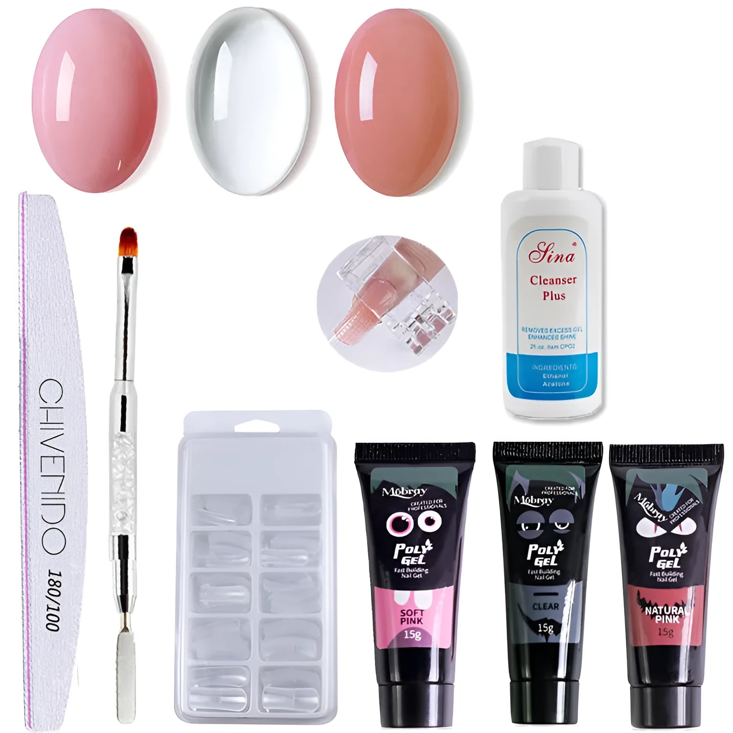Nail art solid extension glue set 15g with four colour suits 159 245 358 467 and phototherapy gel
