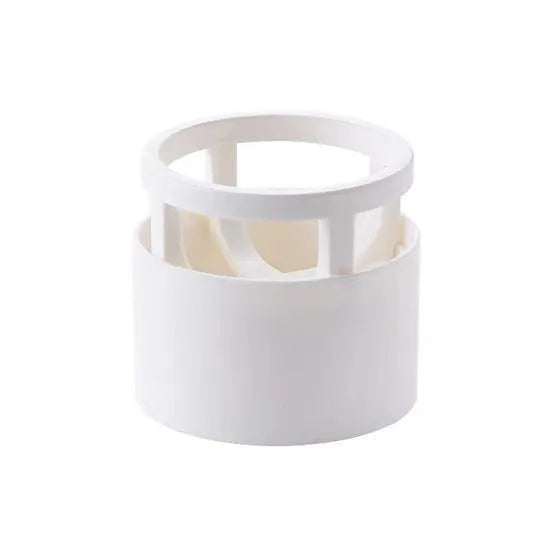 Pink plastic beauty egg stand in girly heart style for dustproof cosmetics storage on a bedroom surface