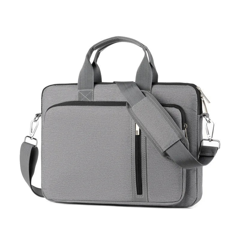 Large capacity portable shockproof nylon notebook bag in solid colour, fits 15.6 inch laptop