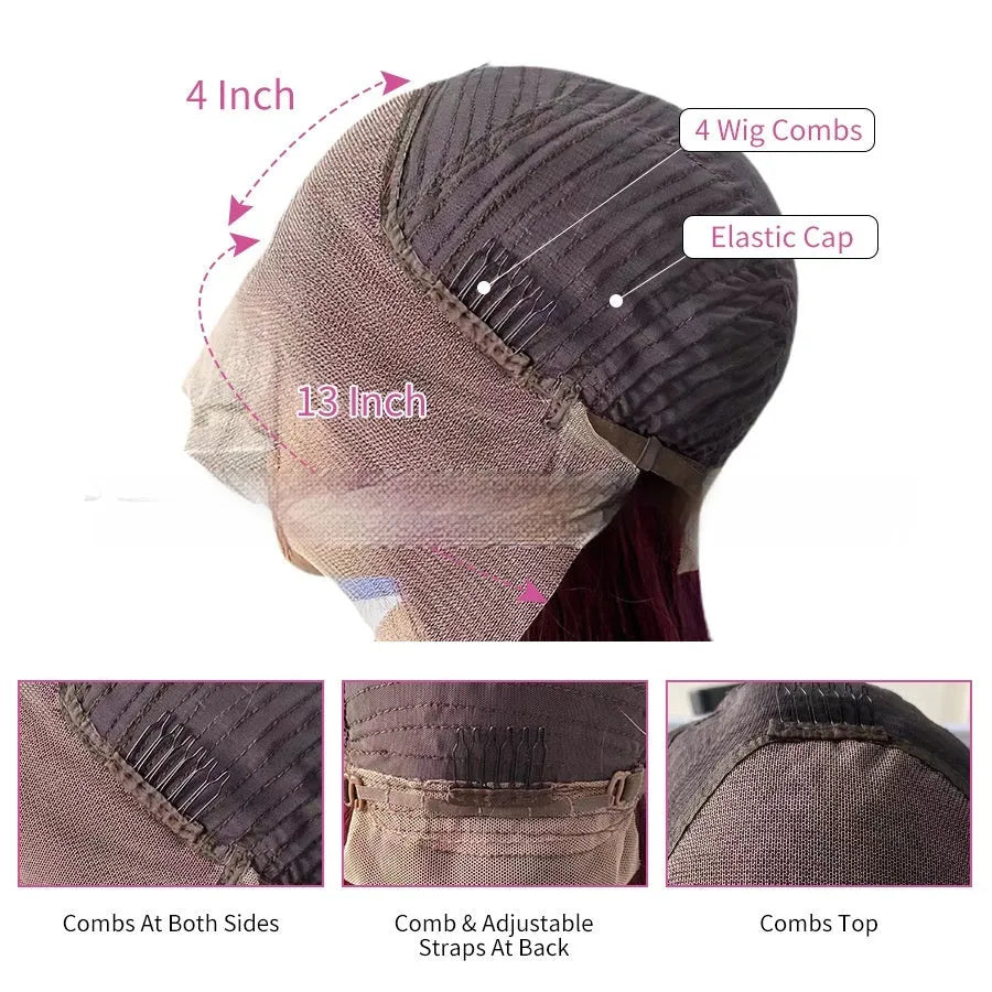 Real human hair lace front gradient wig in Ruili style showing natural hairline and length options