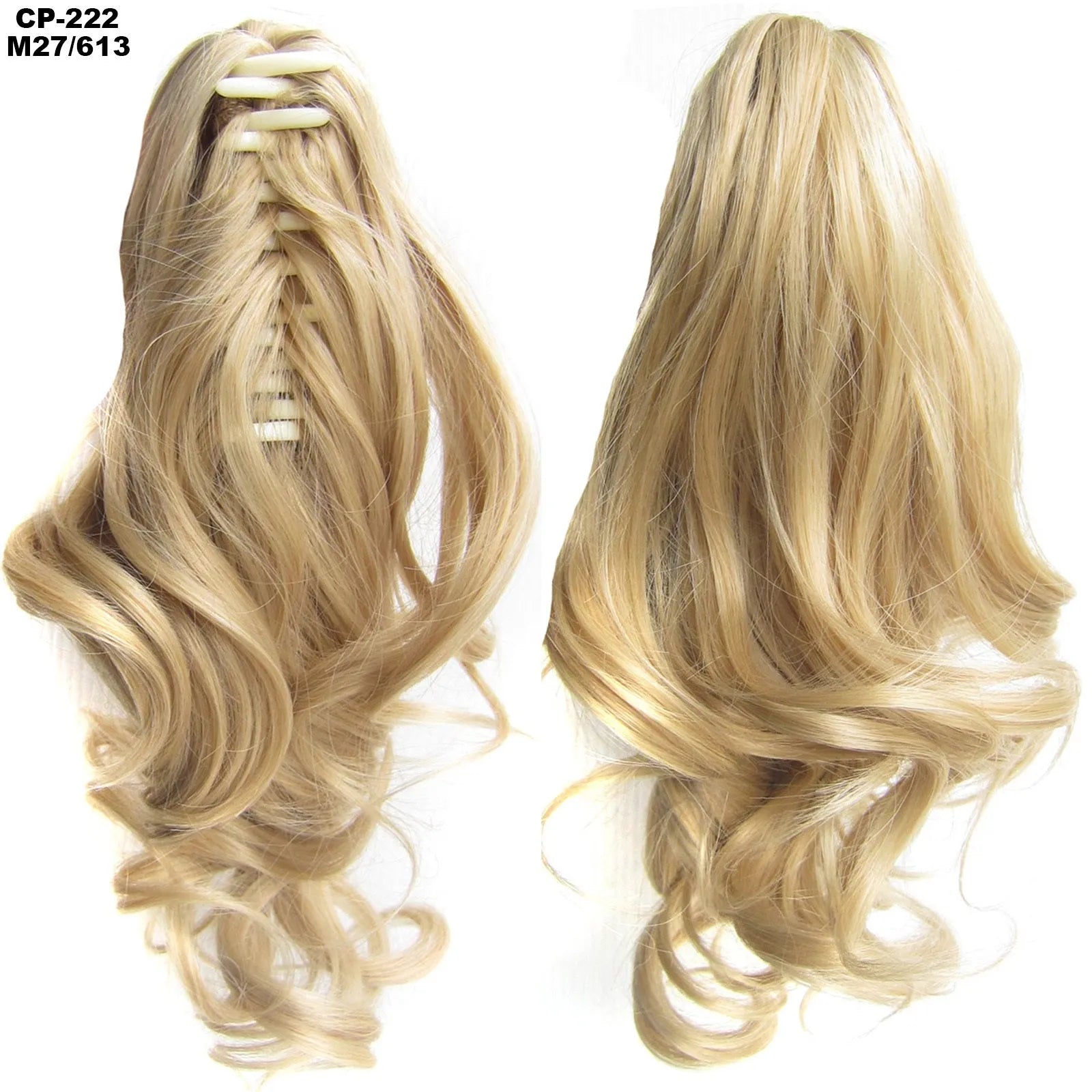 Long wave ponytail wrap around clip in hair extension 40cm chemical fiber natural wave grey hairpiece