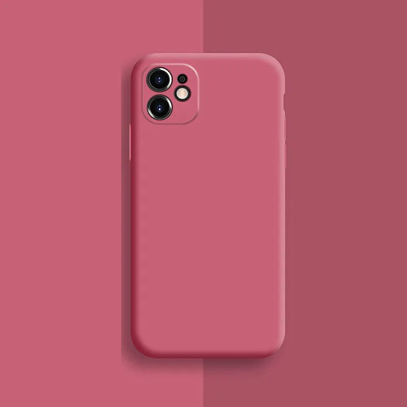 Silicone protective case for iPhone 11 series shown in one of seven solid colour options.