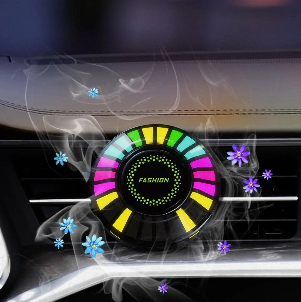 Car atmosphere light 3D pickup RGB voice-controlled rhythm aromatherapy clipped to car air vent
