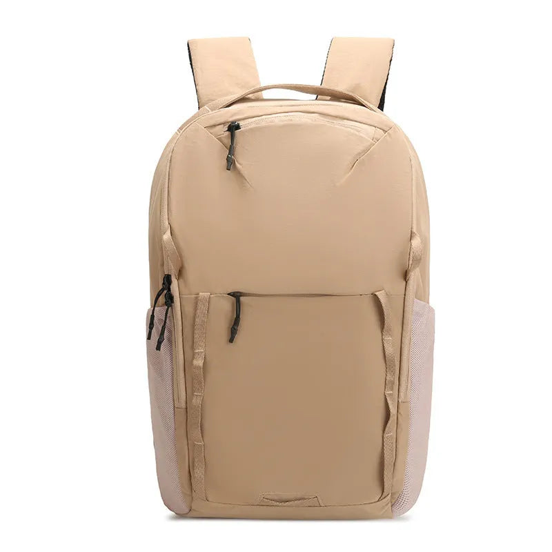 Waterproof 20L backpack in Taslan composite cloth with curved shoulder strap in beige colour