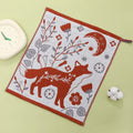 National style four-layer cotton gauze square towel in Acacia colour, 34x40cm jacquard weave