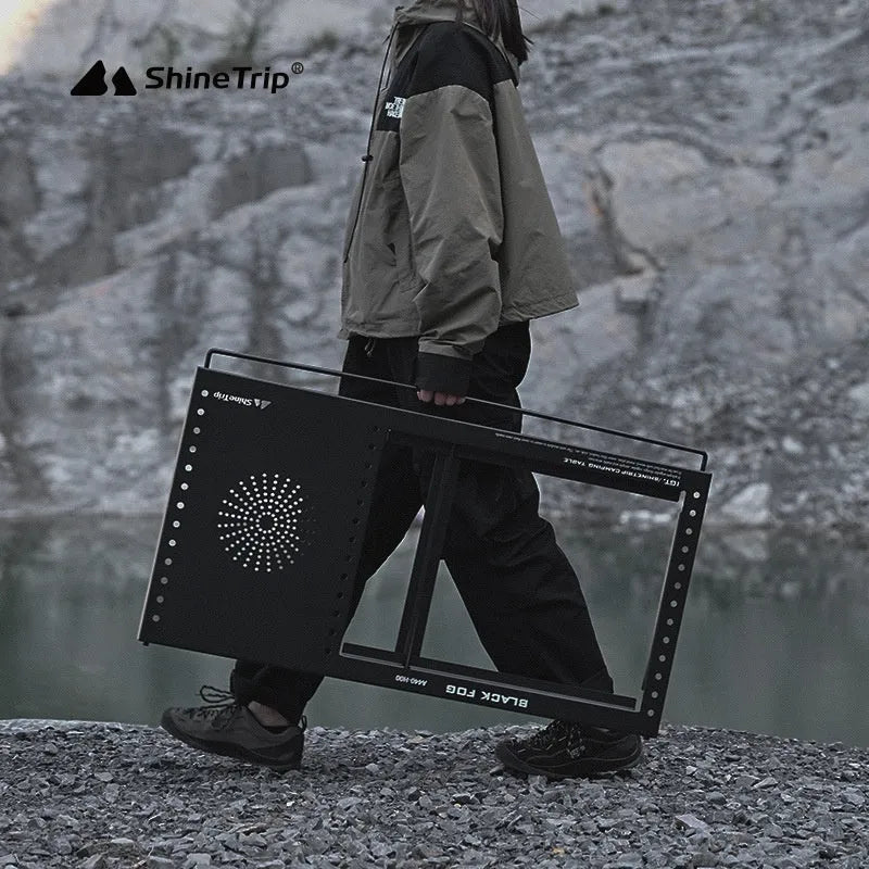 IGT folding camping table carbon steel multifunctional unit with cell board drain basket and spider furnace compatibility