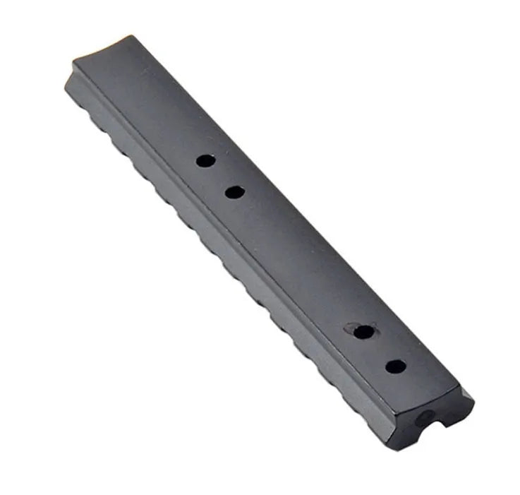Black anodised aluminium Picatinny scope mount rail for shotgun with screws and Allen key
