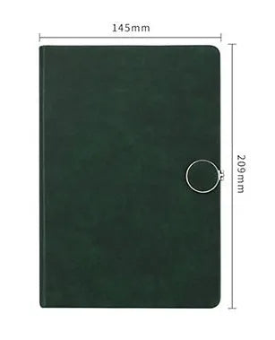Thickened A5 notebook with leather surface cover and buckle closure, 100 sheets, available in multiple colours