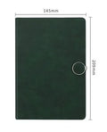 Thickened A5 notebook with leather surface cover and buckle closure, 100 sheets, available in multiple colours