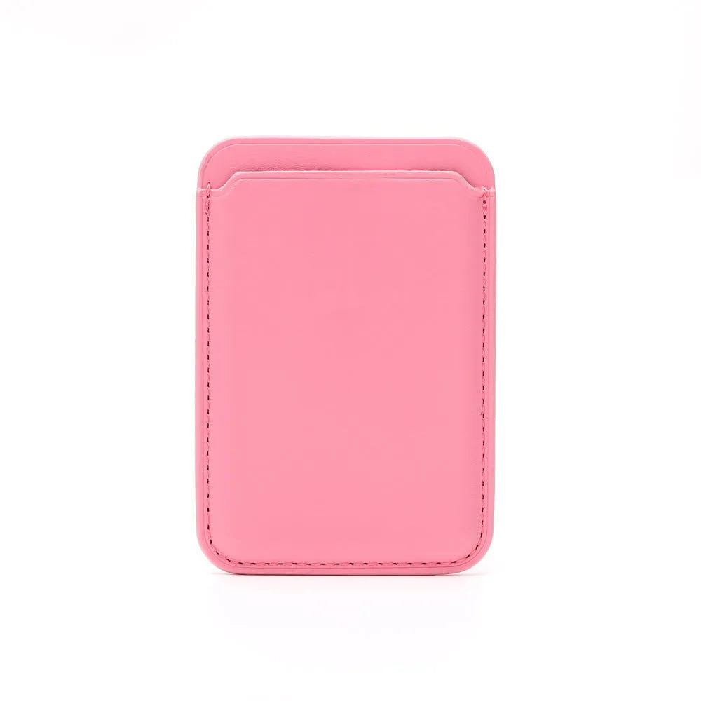 Black PU magnetic wallet case for iPhone with card holder on back