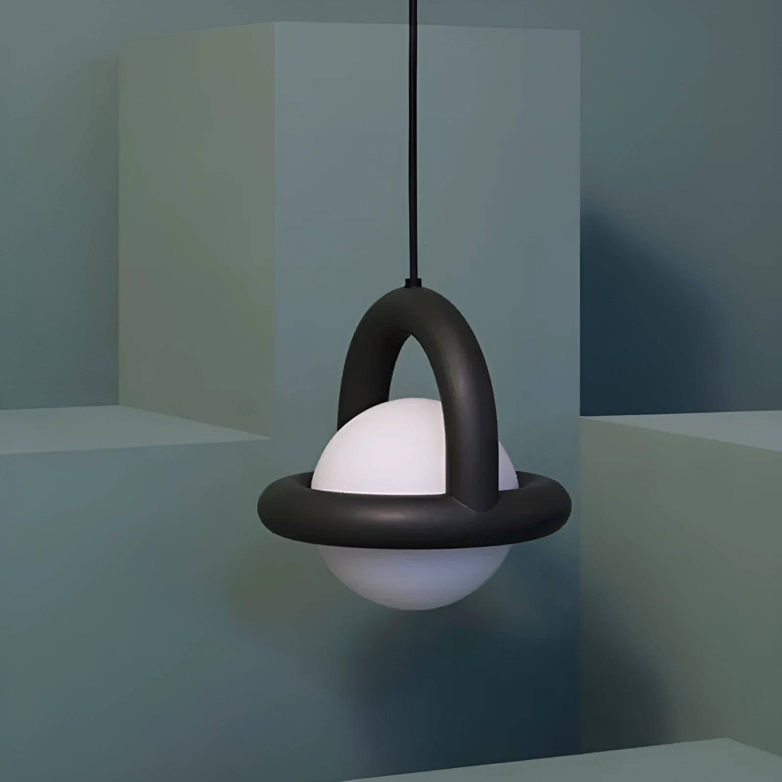 Nordic style matte black hanging line pendant lamp with an adjustable cord