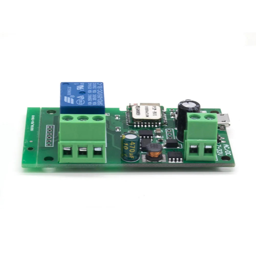 SMG-WF01 one-channel relay module with Wi-Fi remote control showing compact rectangular design