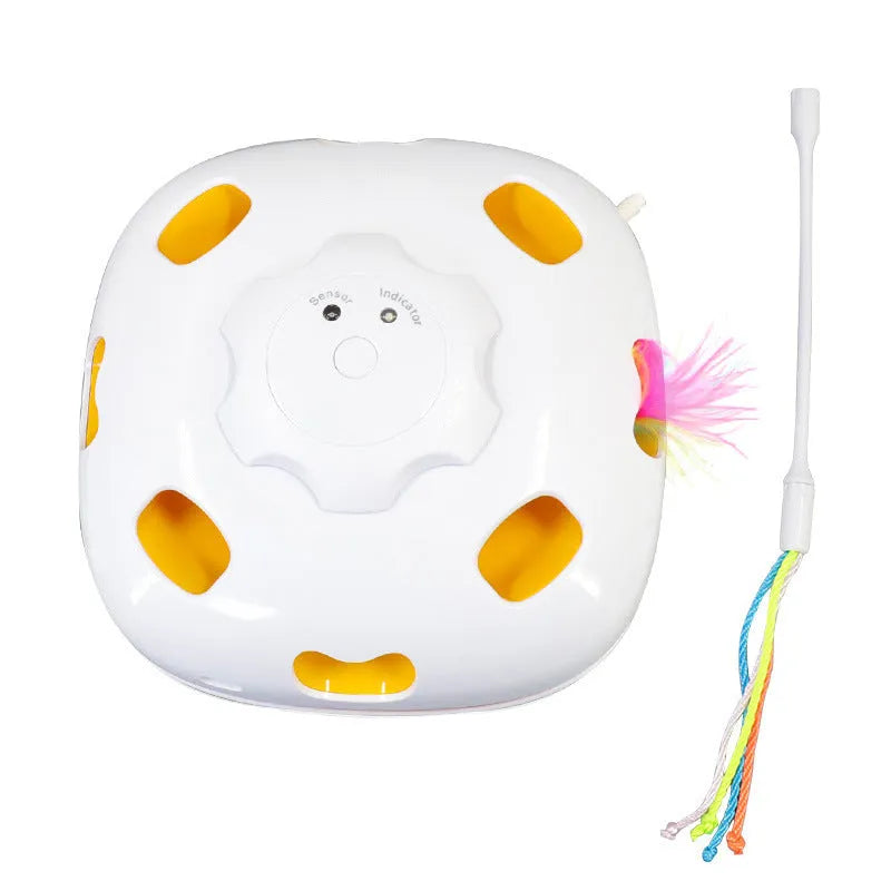 Plastic cat self-hi relief toy in picture colour measuring 19.8x11.5x19.5cm