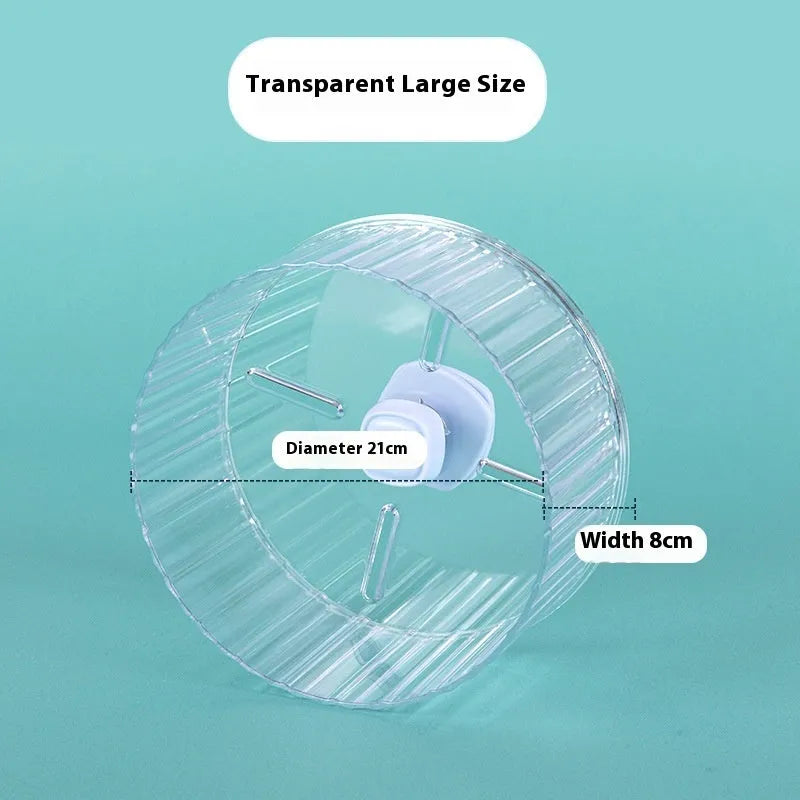 A transparent plastic parrot running wheel toy, showing the Xuanfeng peony bird treadmill design.