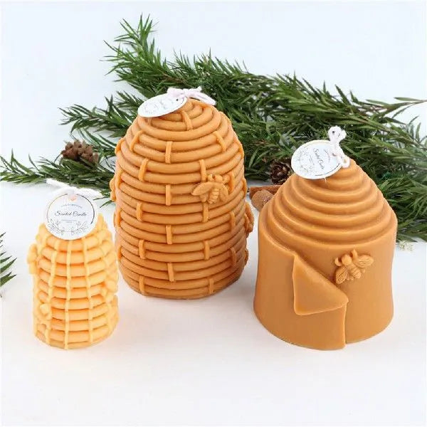3D honeycomb silicone candle mould in white, irregular shape for DIY scented candle making