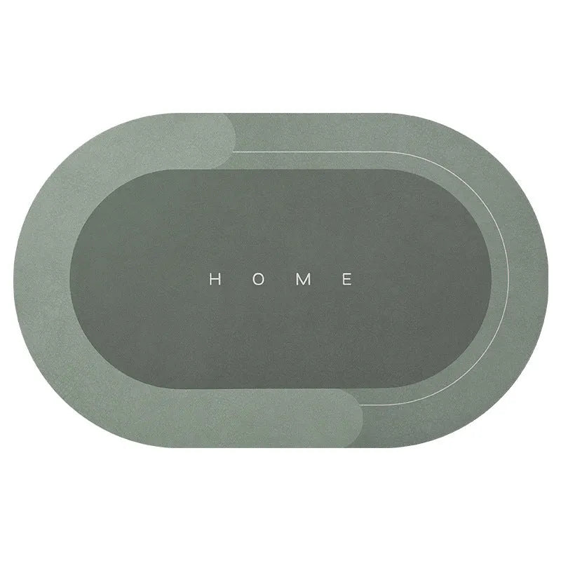 Quick-drying bathroom floor mat with natural rubber backing in Baikal blue colour