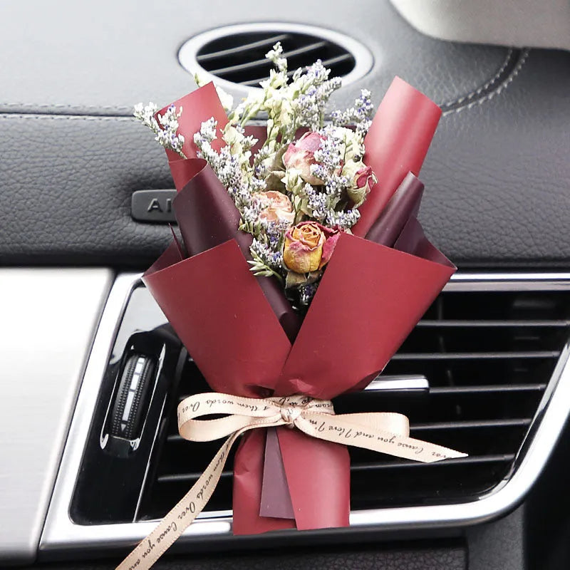 Mini dried flower bouquet for car vent attachment in multiple colour and style options