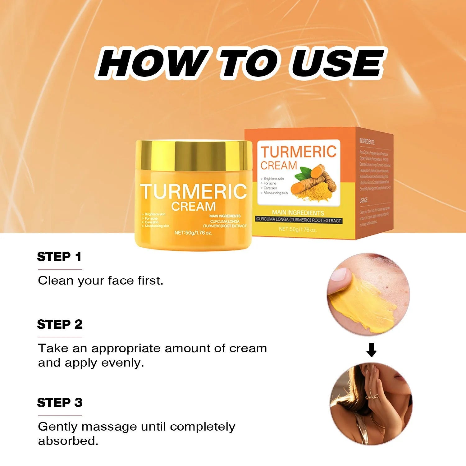 50g moisturising cream jar with brightening and hydrating properties