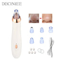 Black, gold, red, or white coloured electric blackhead removal tool with multiple nozzle tips