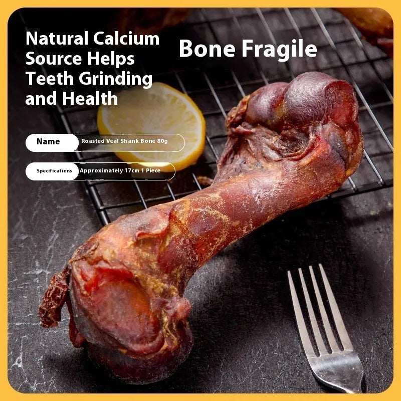 Large dog molar rod chew for dental care with roasted ox bone flavour