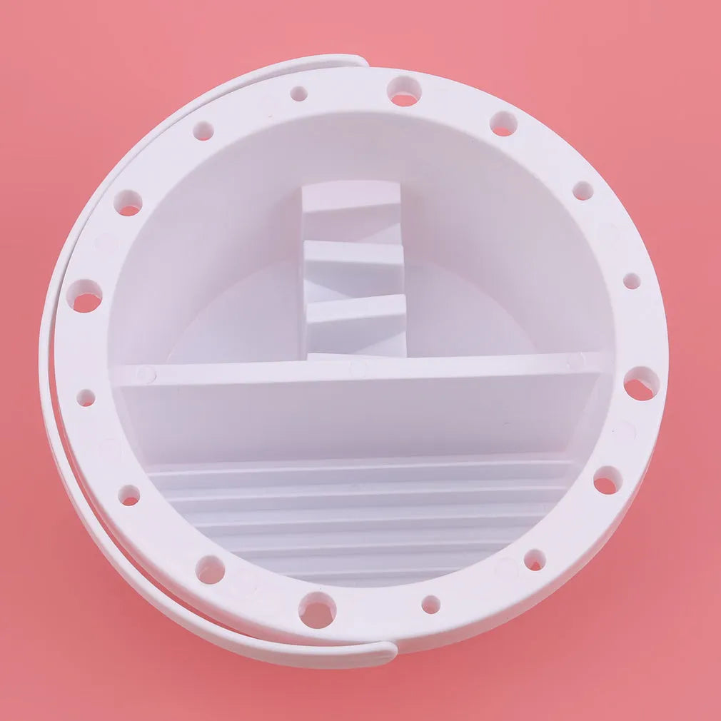 White plastic brush holder for painting with 16.5 cm diameter