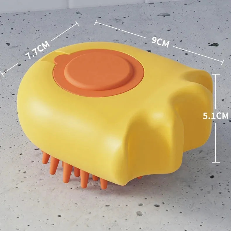 Pet bath brush massage comb with built-in shampoo box for cats and dogs