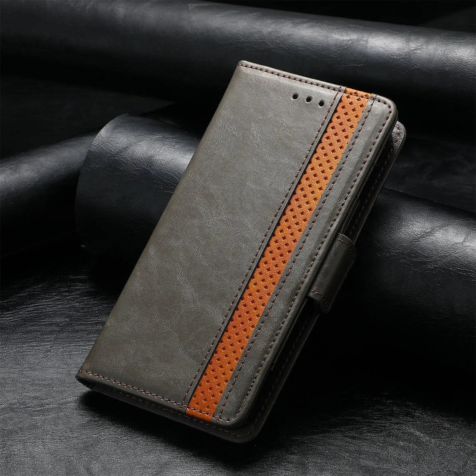 Samsung Galaxy Z Fold4 5G TPU leather phone case with bracket and card holder in multiple colours