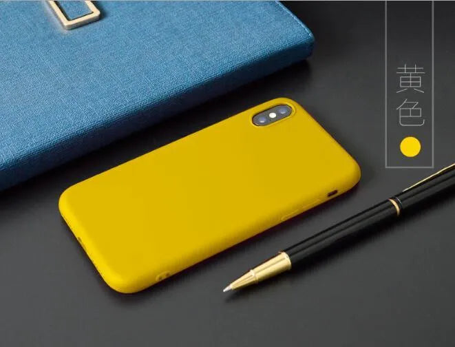 Frosted matte iPhone case in multiple colours showing slim 1.5mm thick soft shell design