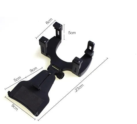 Black ABS car rearview mirror mobile phone holder clipped to a car rearview mirror