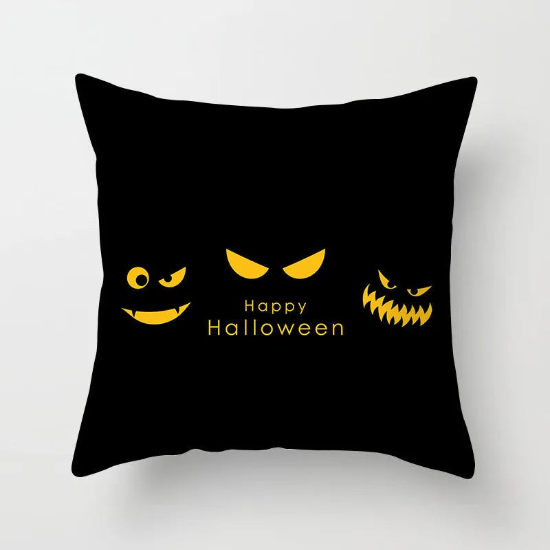 Halloween pillowcase 45x45cm in peach skin fabric with modern simple square design for living room cushion