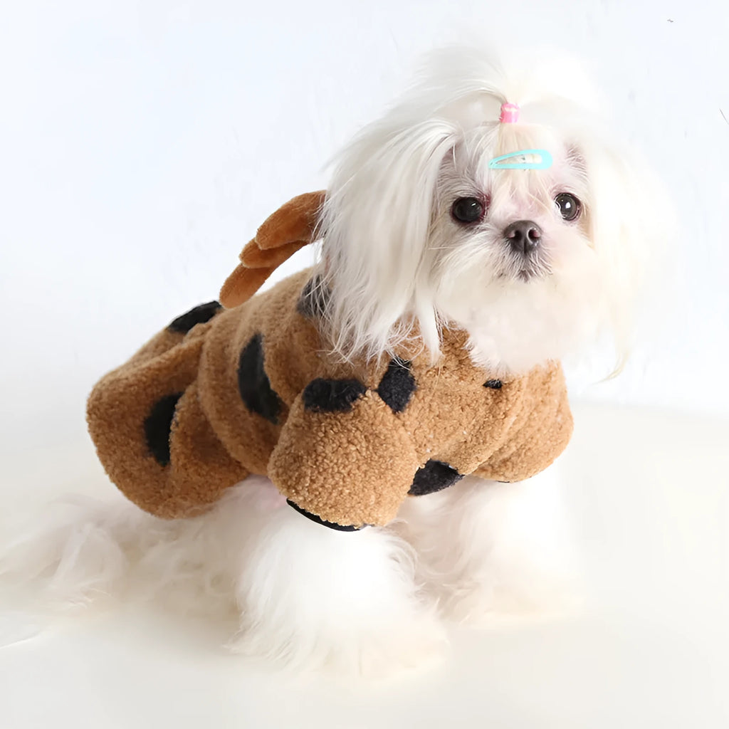 Polka dot elk design pet clothing for cats and dogs in skirt and four-legged styles