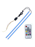 RGB LED daytime running lights with remote control in three lengths for vehicle installation