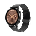 DT96 smart bracelet fitness tracker with steel strap on wrist, showing 1.3-inch screen