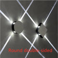 Square and round modern LED wall light with aluminium body and iron lampshade