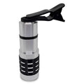 Universal 12x telescopic telephoto lens with collar clip mount for smartphones