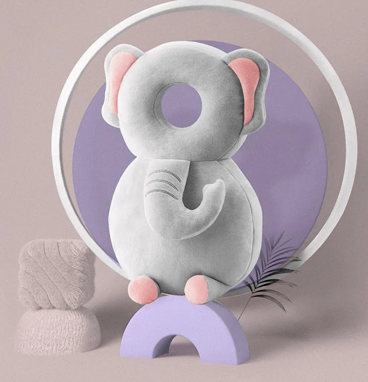 Baby breathable anti-fall protection pillow with adjustable straps in cute animal design
