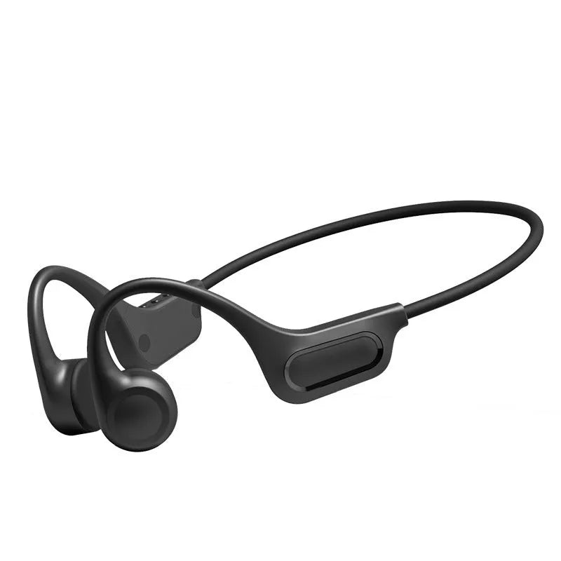 Bone conduction Bluetooth headset with non in-ear ear hook, 32G memory option, ABS body, black or beige colour