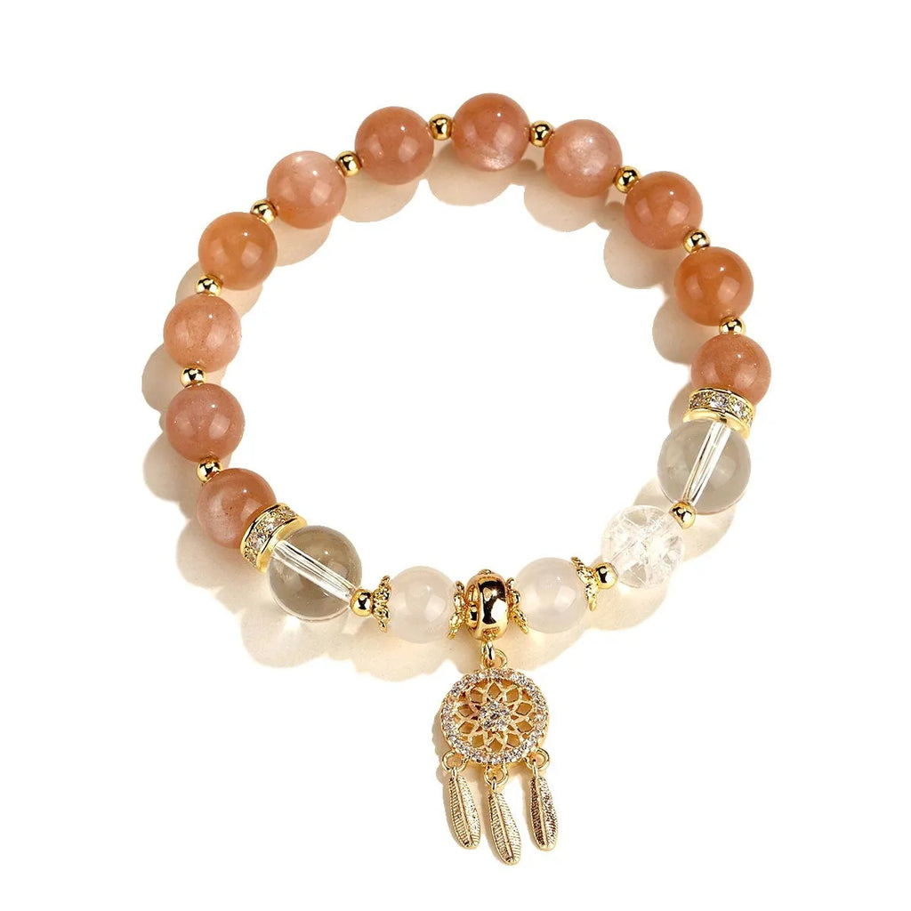 Chinese style crystal tassel bracelet in seven colour variations with electroplated finish and diamond-shaped elements